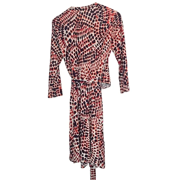Banana Republic Issa Collection Red Ceramic Printed Three-Quarter Sleeve Dress - Picture 3 of 14